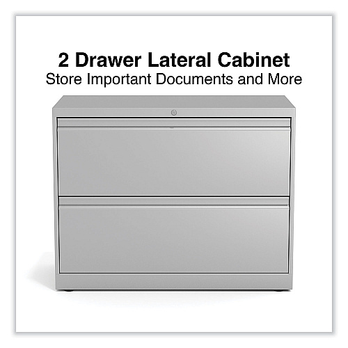 Alera Lateral File, 2 Legal/Letter-Size File Drawers, Light Gray, 36" x 18.63" x 28" (ALEHLF3629LG)