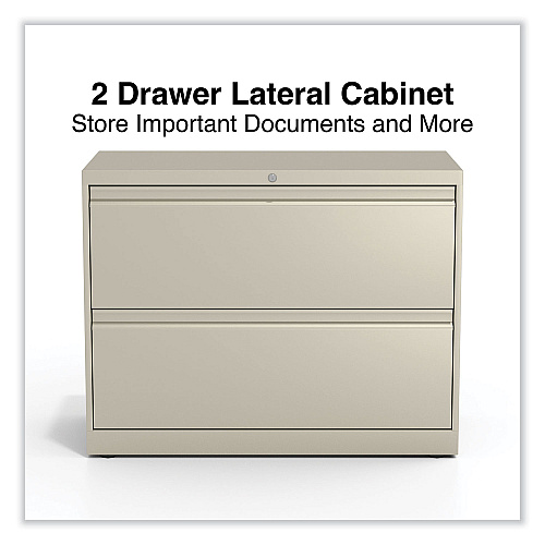 Alera Lateral File, 2 Legal/Letter-Size File Drawers, Putty, 36" x 18.63" x 28" (ALEHLF3629PY)