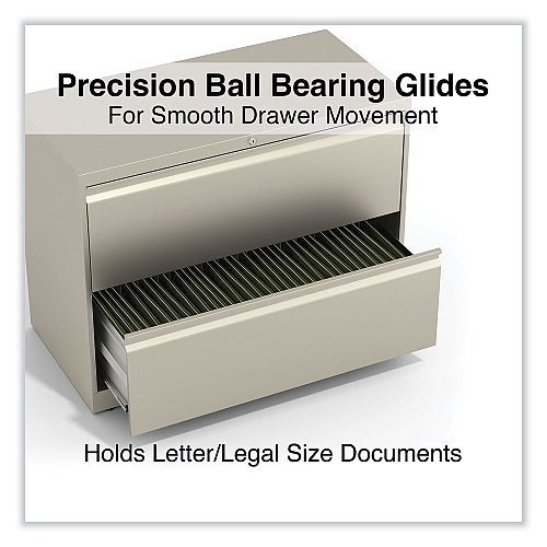 Alera Lateral File, 2 Legal/Letter-Size File Drawers, Putty, 36" x 18.63" x 28" (ALEHLF3629PY)