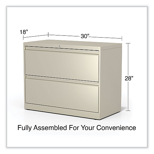 Alera Lateral File, 2 Legal/Letter-Size File Drawers, Putty, 36" x 18.63" x 28" (ALEHLF3629PY)