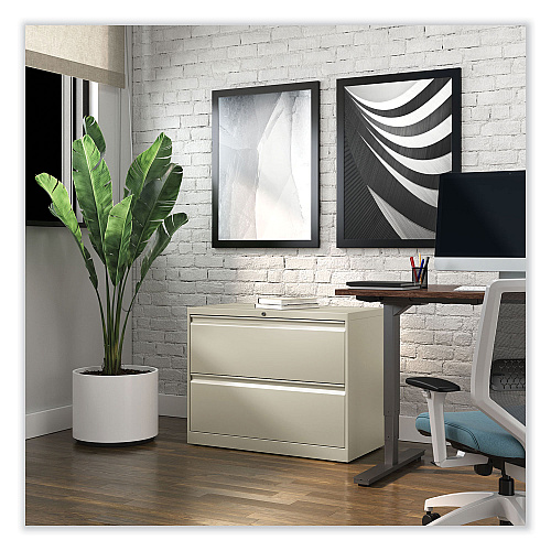 Alera Lateral File, 2 Legal/Letter-Size File Drawers, Putty, 36" x 18.63" x 28" (ALEHLF3629PY)