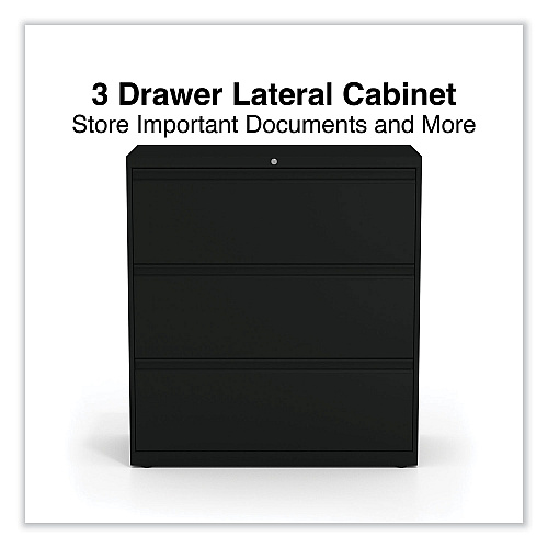 Alera Lateral File, 3 Legal/Letter/A4/A5-Size File Drawers, Black, 36" x 18.63" x 40.25" (ALEHLF3641BL)