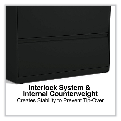 Alera Lateral File, 3 Legal/Letter/A4/A5-Size File Drawers, Black, 36" x 18.63" x 40.25" (ALEHLF3641BL)