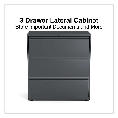 Alera Lateral File, 3 Legal/Letter/A4/A5-Size File Drawers, Charcoal, 36" x 18.63" x 40.25" (ALEHLF3641CC)