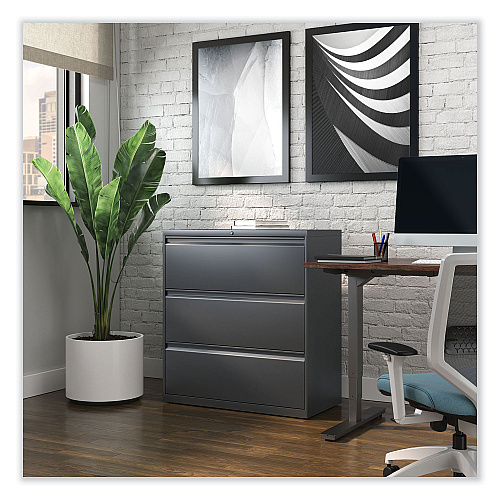 Alera Lateral File, 3 Legal/Letter/A4/A5-Size File Drawers, Charcoal, 36" x 18.63" x 40.25" (ALEHLF3641CC)