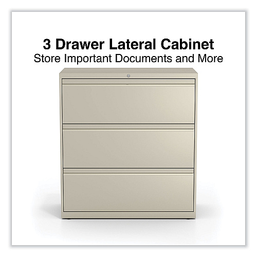 Alera Lateral File, 3 Legal/Letter/A4/A5-Size File Drawers, Putty, 36" x 18.63" x 40.25" (ALEHLF3641PY)
