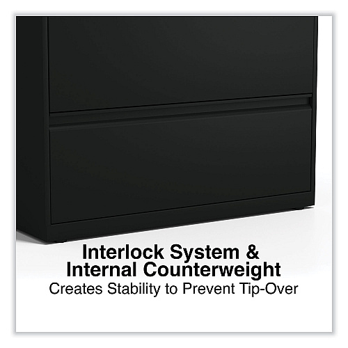 Alera Lateral File, 5 Legal/Letter/A4/A5-Size File Drawers, Black, 36" x 18.63" x 67.63" (ALEHLF3667BL)