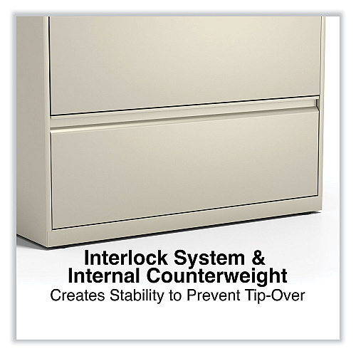 Alera Lateral File, 5 Legal/Letter/A4/A5-Size File Drawers, Putty, 36" x 18.63" x 67.63" (ALEHLF3667PY)