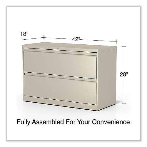Alera Lateral File, 2 Legal/Letter-Size File Drawers, Putty, 42" x 18.63" x 28" (ALEHLF4229PY)