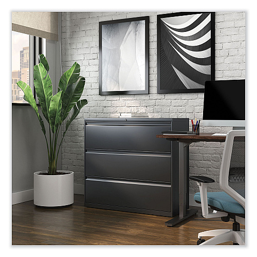 Alera Lateral File, 3 Legal/Letter/A4/A5-Size File Drawers, Charcoal, 42" x 18.63" x 40.25" (ALEHLF4241CC)