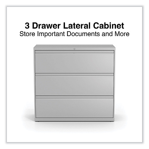Alera Lateral File, 3 Legal/Letter/A4/A5-Size File Drawers, Light Gray, 42" x 18.63" x 40.25" (ALEHLF4241LG)