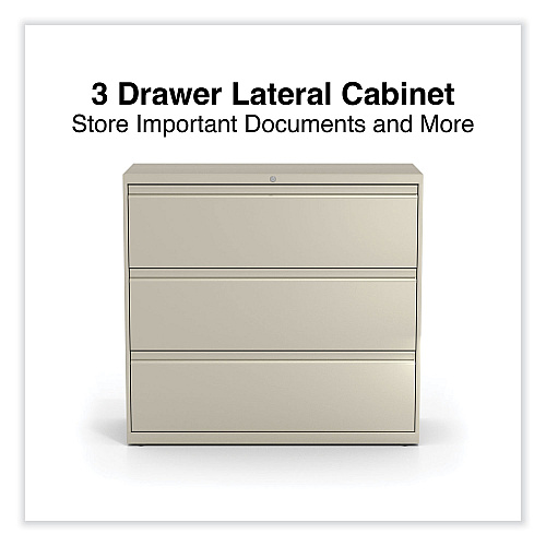 Alera Lateral File, 3 Legal/Letter/A4/A5-Size File Drawers, Putty, 42" x 18.63" x 40.25" (ALEHLF4241PY)