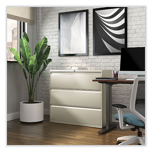 Alera Lateral File, 3 Legal/Letter/A4/A5-Size File Drawers, Putty, 42" x 18.63" x 40.25" (ALEHLF4241PY)