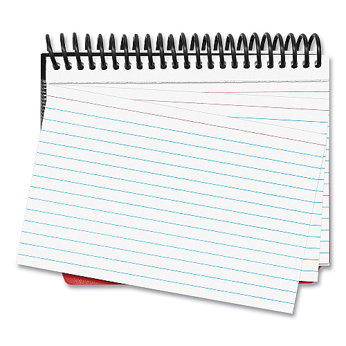 Universal Spiral Bound Index Cards, Ruled, 4 x 6, White, 120/Pack (UNV47302)