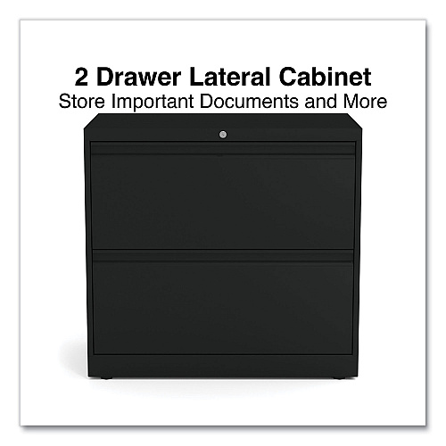 Alera Lateral File, 2 Legal/Letter-Size File Drawers, Black, 30" x 18.63" x 28" (ALEHLF3029BL)