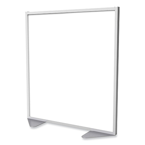 Ghent Floor Partition with Aluminum Frame, 48.06 x 2.04 x 53.86, White (MP544820)