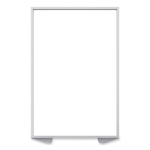 Ghent Floor Partition with Aluminum Frame, 48.06 x 2.04 x 71.86, White (MP724820)