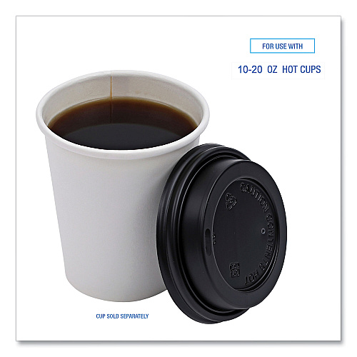 Boardwalk&reg; Hot Cup Dome Lids, Fits 10-20 oz Hot Cups, 1000 LIds (BWKHOTBL1020)