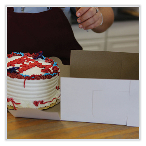 SCT White One-Piece Non-Window Bakery Boxes, Standard, 10 x 10 x 5, White/Kraft, Paper, 100/Bundle (1576)