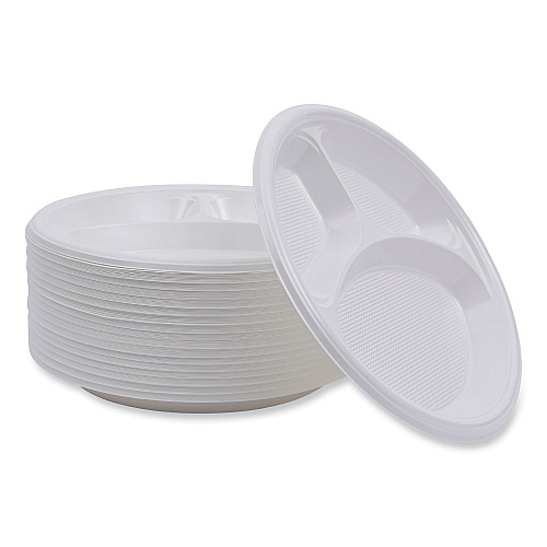Boardwalk&reg; Hi-Impact Plastic Dinnerware, Plate, We, 500 Plates (BWKPLTHIPS10WH3)