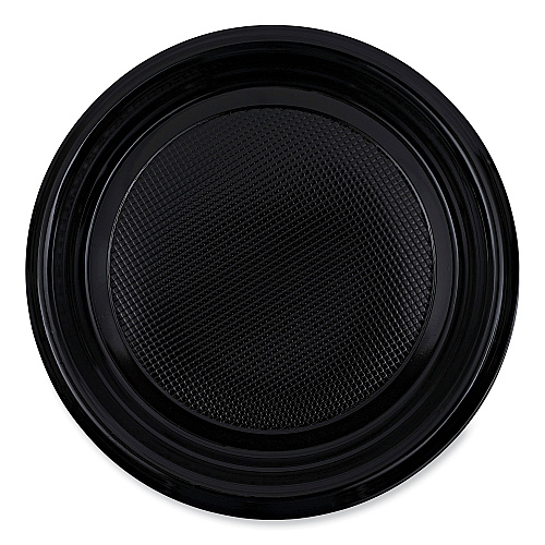 Boardwalk&reg; Hi-Impact Plastic Dinnerware Plate, 9" Dia, 500 Plates (BWKPLTHIPS9BL)