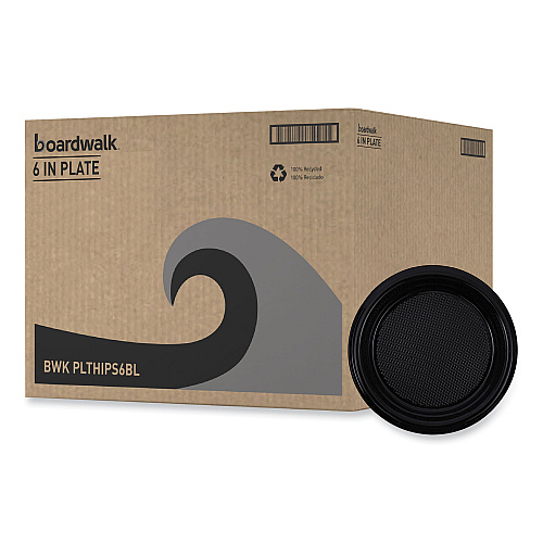 Boardwalk&reg; Hi-Impact Plastic Dinnerware Plate 6" Dia, 1000 Plates (BWKPLTHIPS6BL)