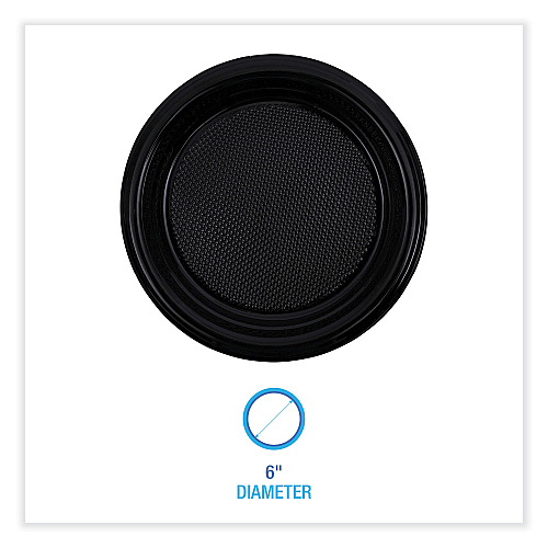 Boardwalk&reg; Hi-Impact Plastic Dinnerware Plate 6" Dia, 1000 Plates (BWKPLTHIPS6BL)