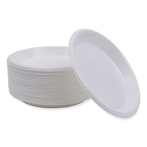 Boardwalk&reg; Hi-Impact Plastic Dinnerware Plate 10" Dia, 500 Plates (BWKPLHIPS10WH)