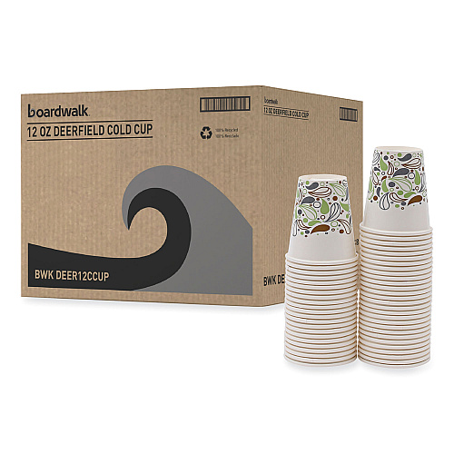 Boardwalk&reg; Deerfield Printed 12 oz Paper Cold Cups, 1000 Cups (BWKDEER12CCUP)