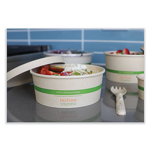World Centric No Tree Wide Paper Bowls, 32 oz, 5.9" Diameter x 3.1"h, Natural, Sugarcane, 300/Carton (BONT32W)