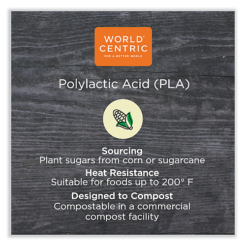 World Centric PLA Hinged Clamshells, 46 oz, 8.3 x 8.6 x 3.1, Clear, Plastic, 300/Carton (KLCS8N)