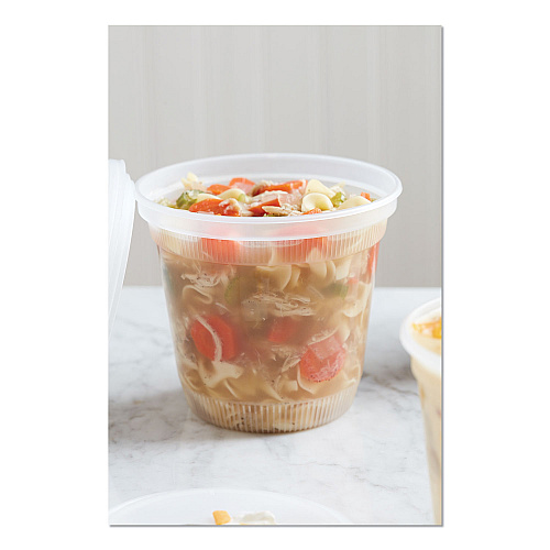 Pactiv Newspring DELItainer Microwavable Container, 32 oz, 5.5 x 5.5 x 4.9, Clear, Plastic, 200/Carton (L8328)