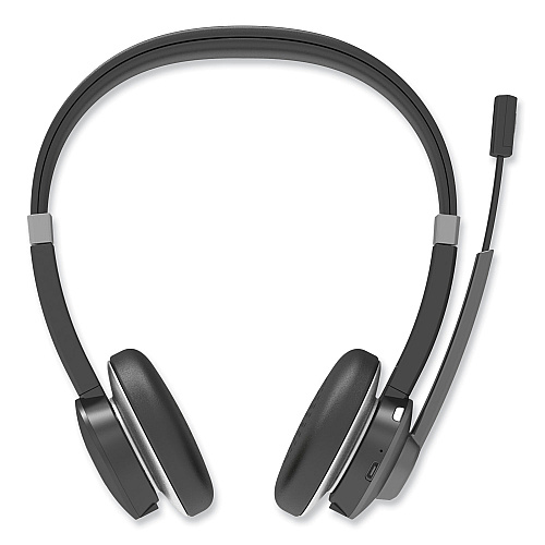 Innovera IVR70003 Binaural Over The Head Bluetooth Headset, Black/Silver