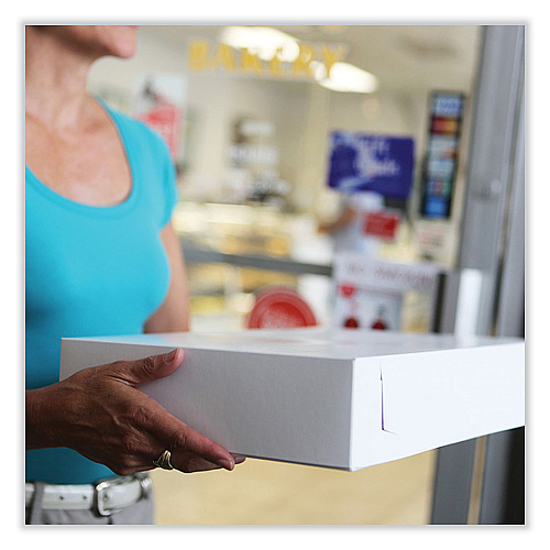 SCT Bakery Boxes, Standard, 7 x 7 x 3, White, Paper, 250/Carton (1517)