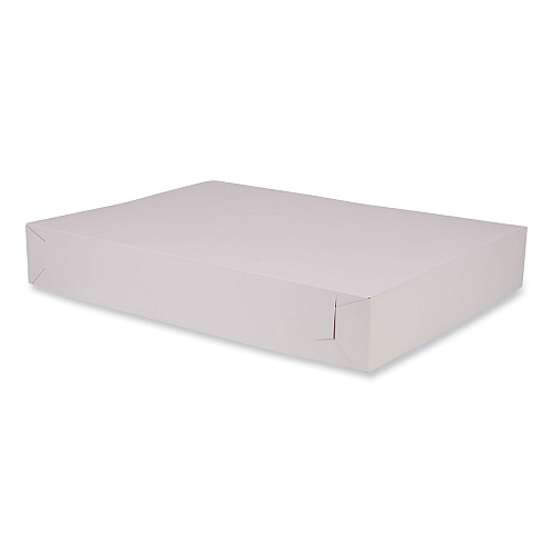 SCT Bakery Boxes, Standard, 26 x 18.5 x 4, White, Paper, 50/Carton (1995)