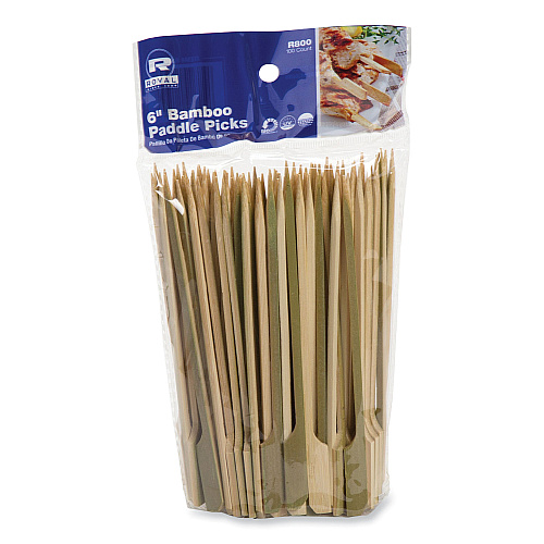 AmerCareRoyal Bamboo Paddle Picks, 6", Natural, 1,000/Carton (R800)