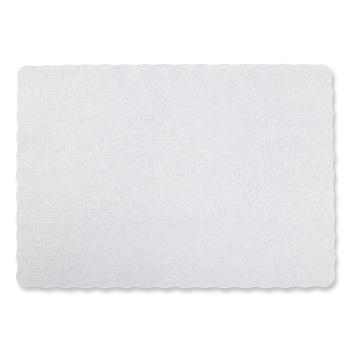 AmerCareRoyal Embossed Scalloped Edges Placemats, 9.5 x 13.5, White, 1,000/Carton (WSS914)