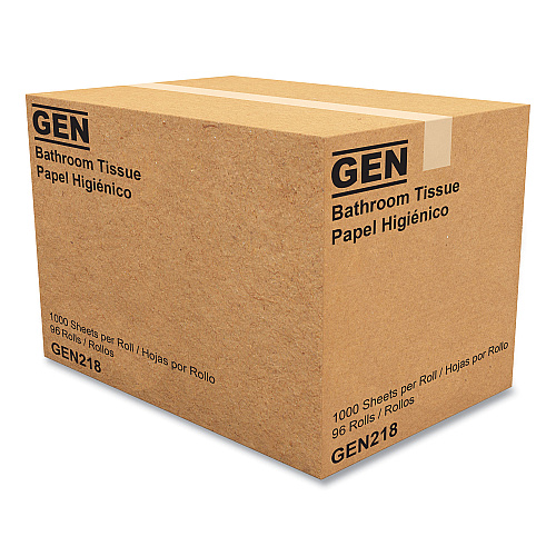 GEN&reg; Standard Toilet Paper, 1-Ply, 1,000 Sheets, 96 Rolls (GEN218)