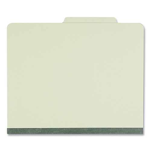 Universal Four-Section Pressboard Classification Folders, 2" Expansion, 1 Divider, 4 Fasteners, Letter Size, Green Exterior, 10/Box (UNV10251)