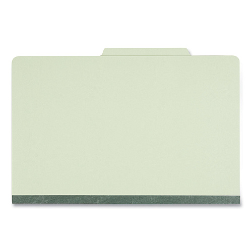 Universal Four-Section Pressboard Classification Folders, 2" Expansion, 1 Divider, 4 Fasteners, Legal Size, Green Exterior, 10/Box (UNV10261)