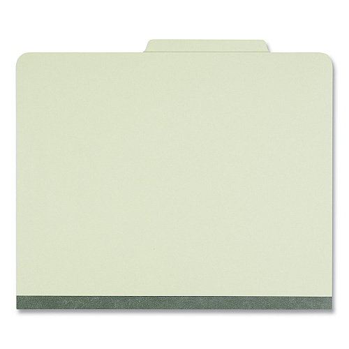 Universal Six-Section Pressboard Classification Folders, 2" Expansion, 2 Dividers, 6 Fasteners, Letter Size, Green Exterior, 10/Box (UNV10271)