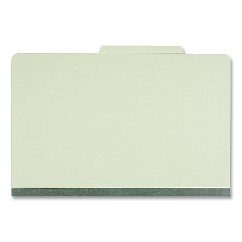 Universal Six-Section Pressboard Classification Folders, 2" Expansion, 2 Dividers, 6 Fasteners, Legal Size, Green Exterior, 10/Box (UNV10281)