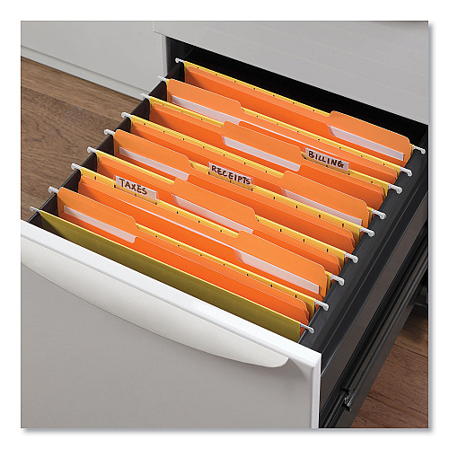 Universal Deluxe Colored Top Tab File Folders, 1/3-Cut Tabs: Assorted, Letter Size, Orange/Light Orange, 100/Box (UNV10507)