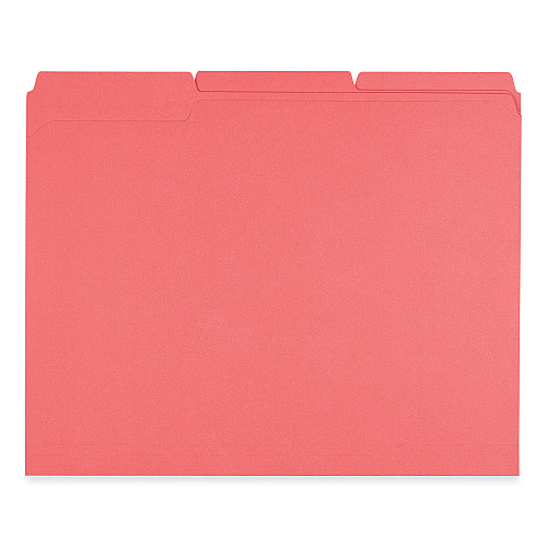 Universal Reinforced Top-Tab File Folders, 1/3-Cut Tabs: Assorted, Letter Size, 1" Expansion, Red, 100/Box (UNV16163)
