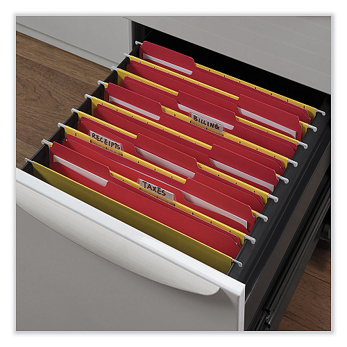 Universal Reinforced Top-Tab File Folders, 1/3-Cut Tabs: Assorted, Letter Size, 1" Expansion, Red, 100/Box (UNV16163)