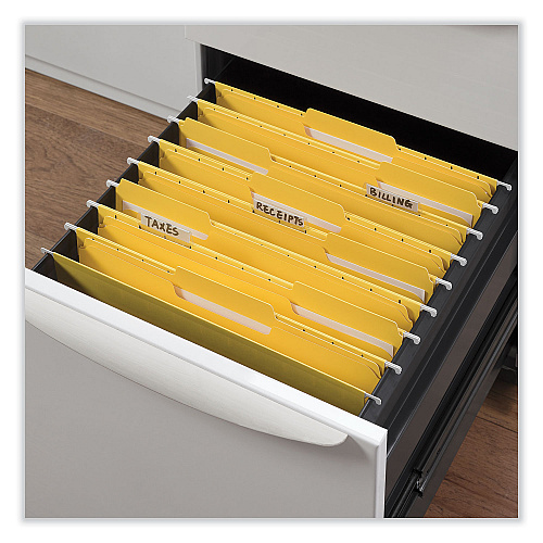 Universal Reinforced Top-Tab File Folders, 1/3-Cut Tabs: Assorted, Letter Size, 1" Expansion, Yellow, 100/Box (UNV16164)