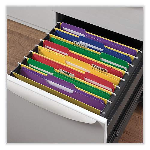 Universal Reinforced Top-Tab File Folders, 1/3-Cut Tabs: Assorted, Letter Size, 1" Expansion, Assorted Colors, 100/Box (UNV16166)