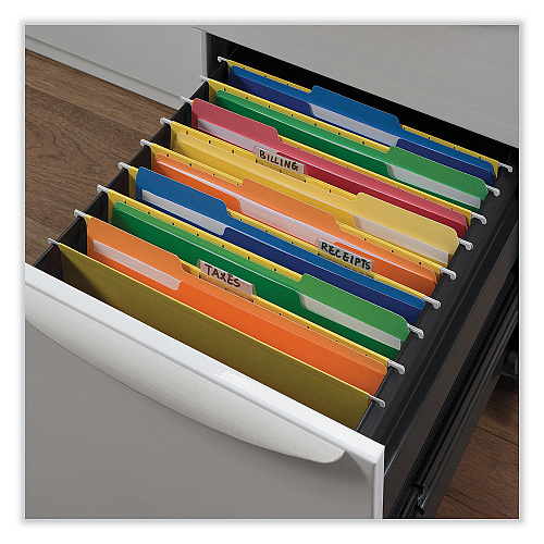 Universal Deluxe Heavyweight File Folders, 1/3-Cut Tabs: Assorted, Letter Size, 0.75" Expansion, Assorted Colors, 50/Box (UNV16466)