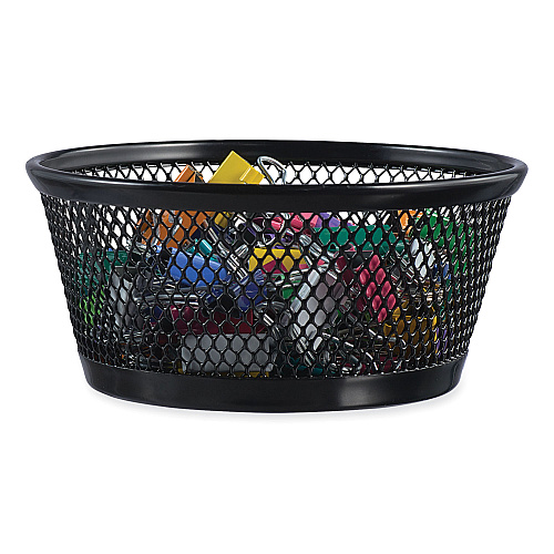 Universal Jumbo Mesh Storage Dish, 4.38" Diameter x 2"h, Black (UNV20014)
