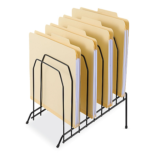 Universal Wire Tiered File Sorter, 8 Sections, Letter to Legal Size Files, 8" x 10.5" x 12.5", Black (UNV20070)